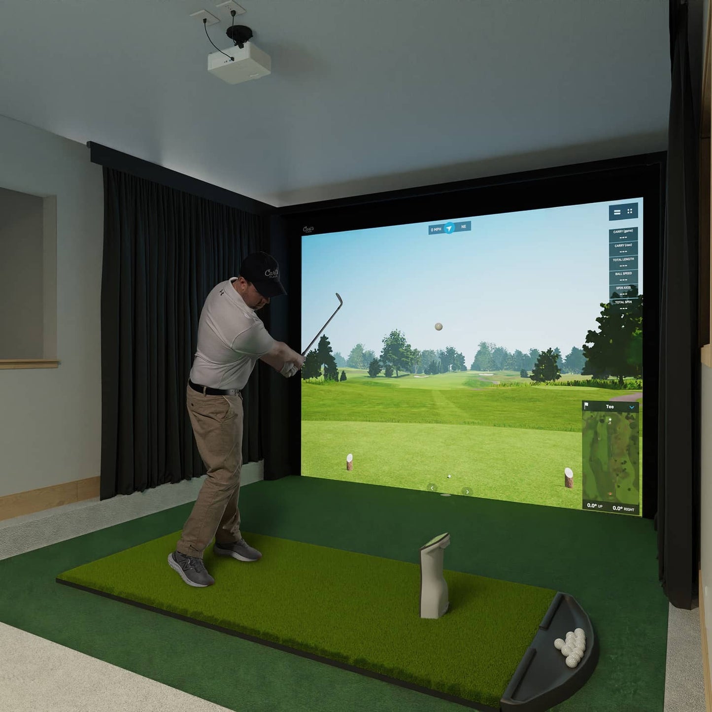 Carl's Place Golf Simulator Enclosure Kit & Impact Screen for Home Golf - COMPLETE KIT